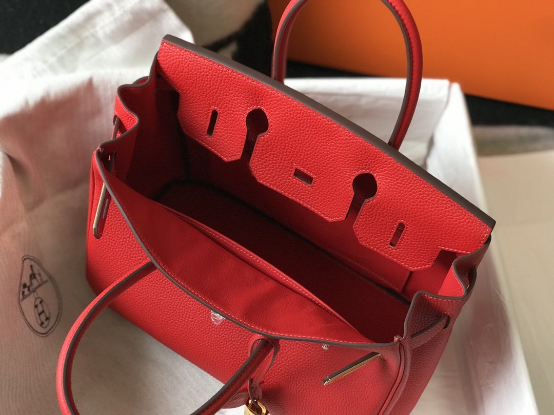 Top Quality Birkin Rouge De Coeur Epsom Red Gold Shoulder Bag