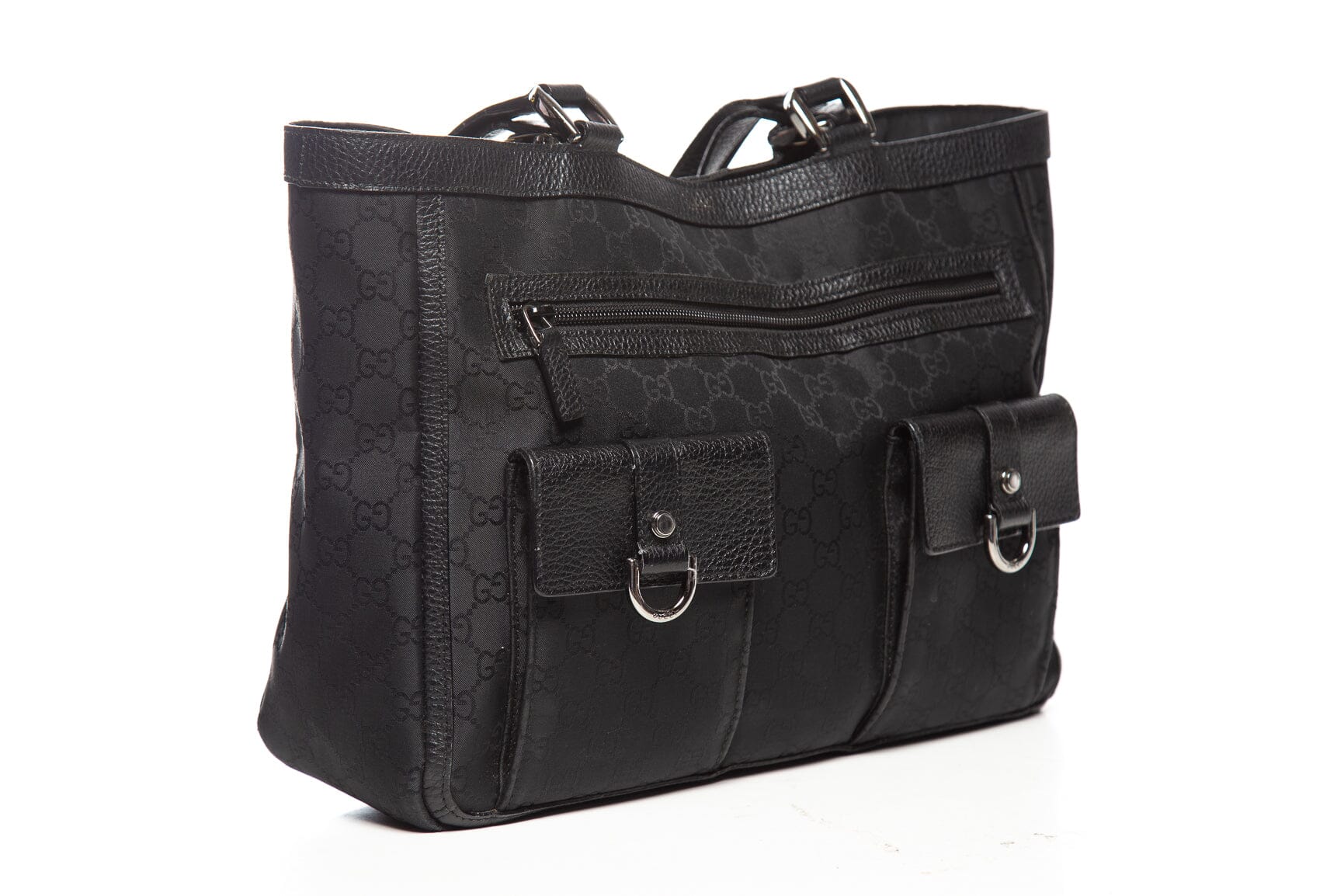 Gucci Black Canvas Mongram Handbag
