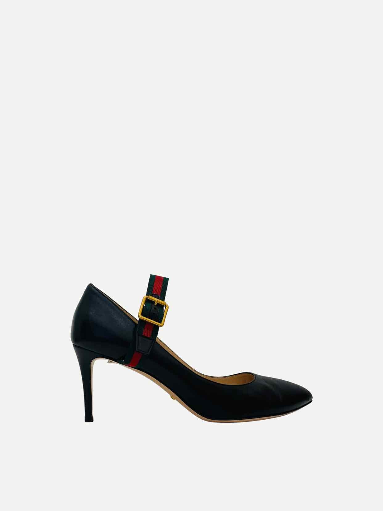 GUCCI Sylvie Mary Jane Black Size EU 40.5 Pumps