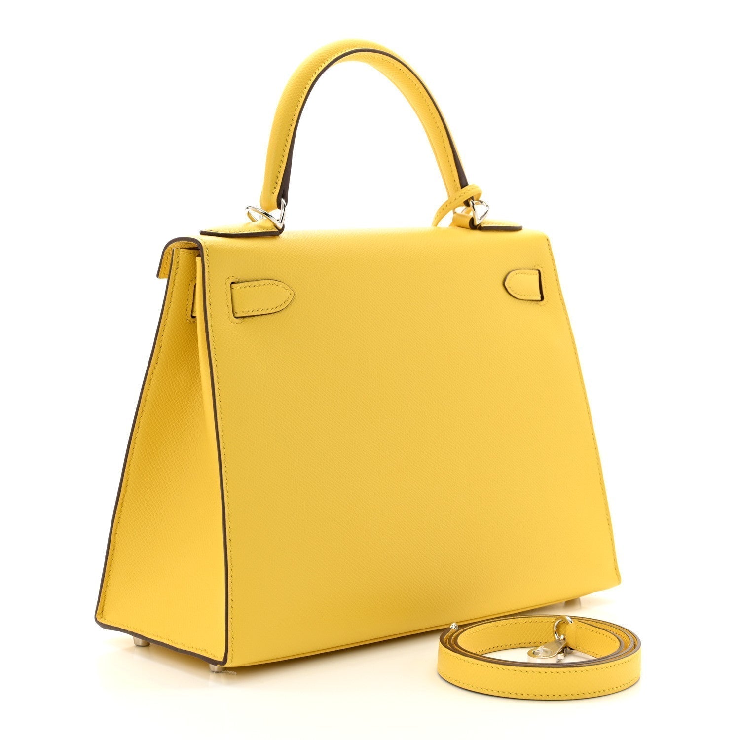 Hermes Epsom Kelly Sellier Jaune De Naples Handbag Travel Bag
