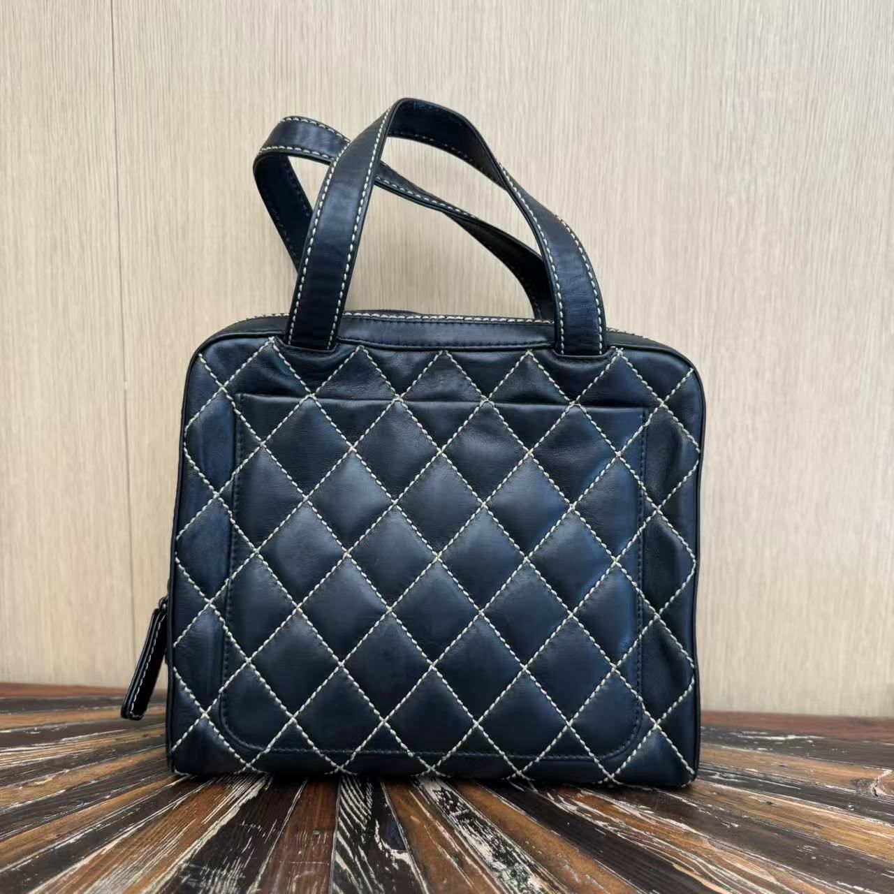 Chanel Surpique Bowler Bag - Black Handle Bags, Handbags