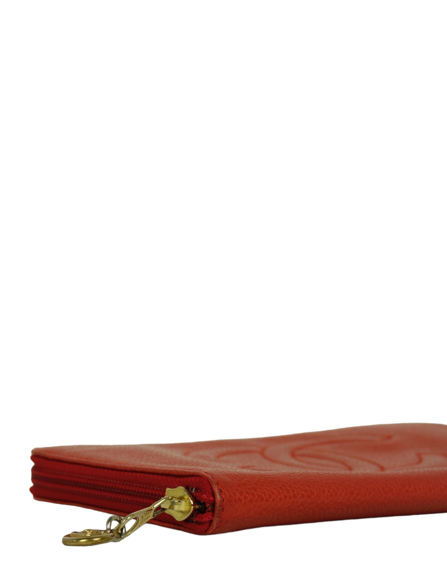 Chanel Red Caviar Timeless Wallet Handbag