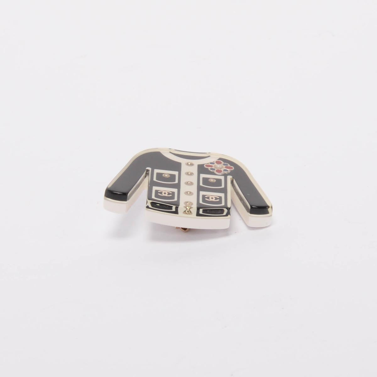 Chanel Black Resin CC Jacket Brooch
