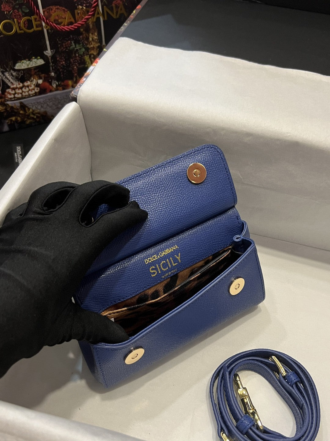 Top Quality Sicily Bag In Dauphine For Blue Small Travel Bag