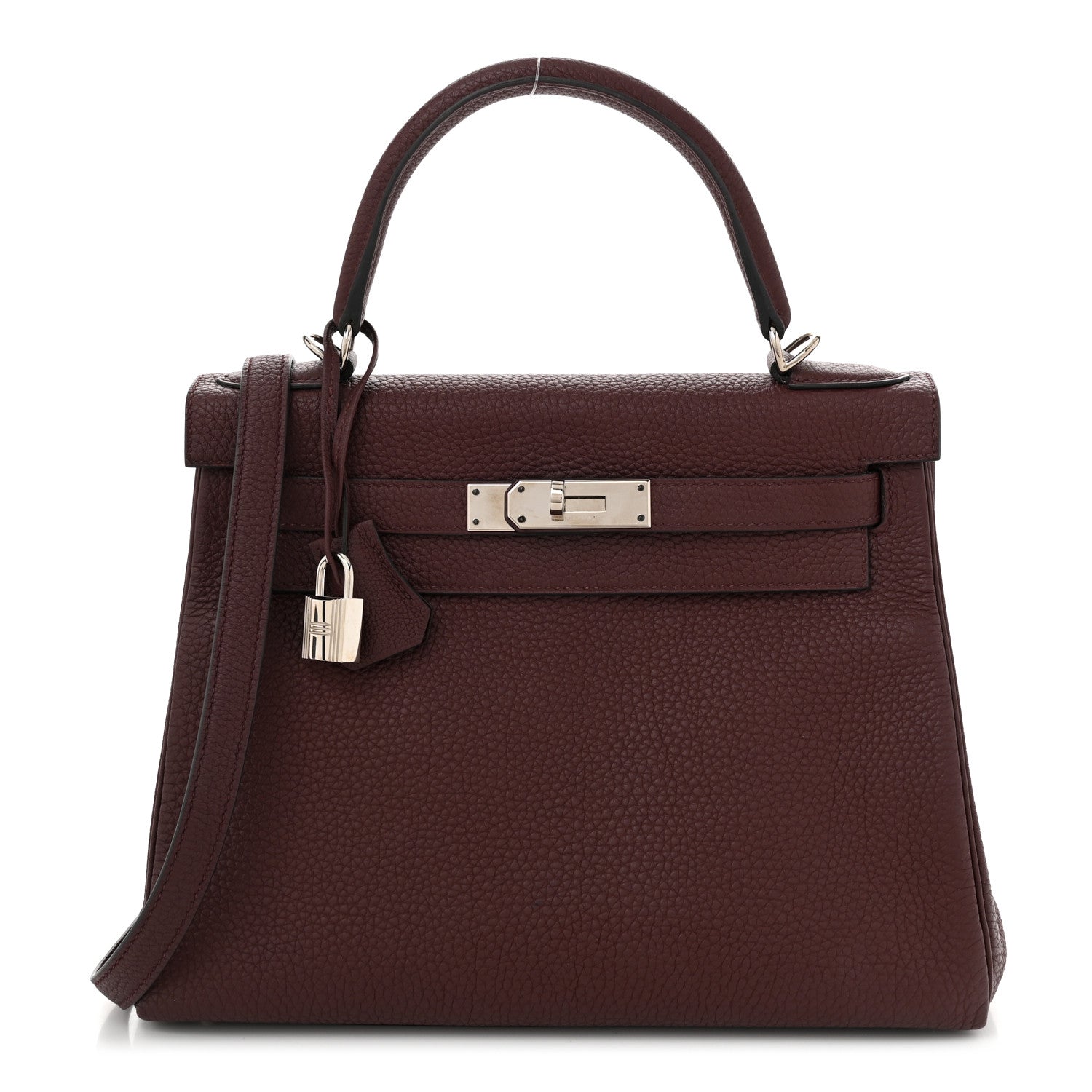 Hermes Togo Kelly Retourne Rouge Handbag Travel Bag