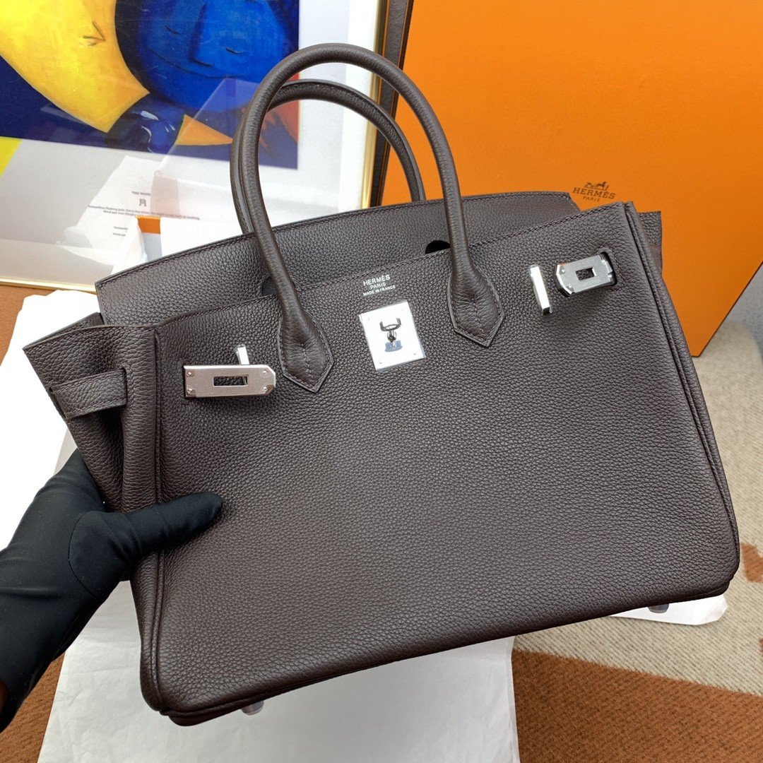 Top Quality Birkin Togo Dark Grey Bag Travel Bag