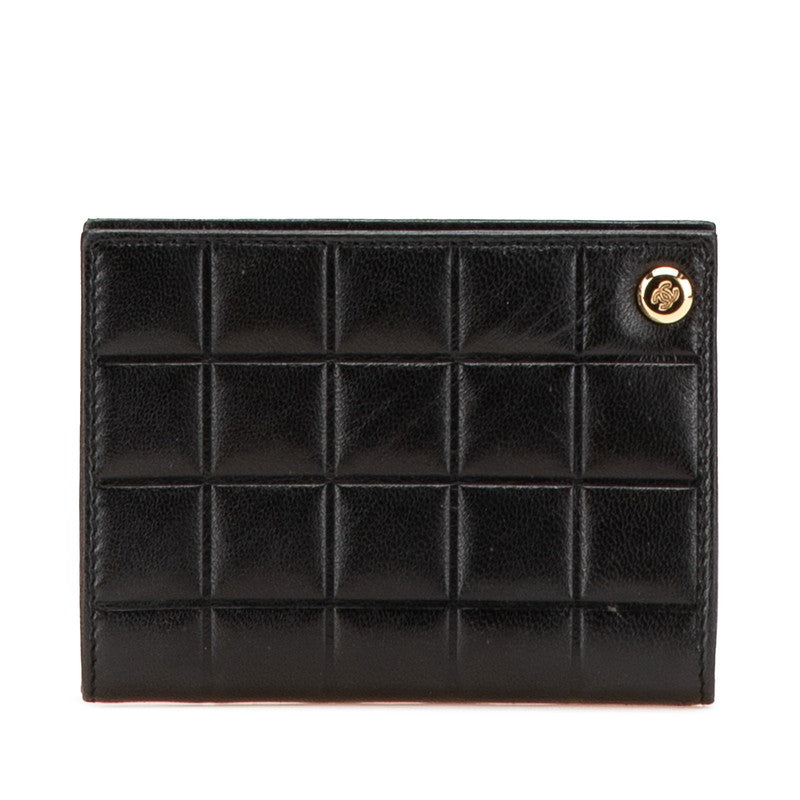 Chanel Coco Mark Choco Bar Lambskin Card Case Bag