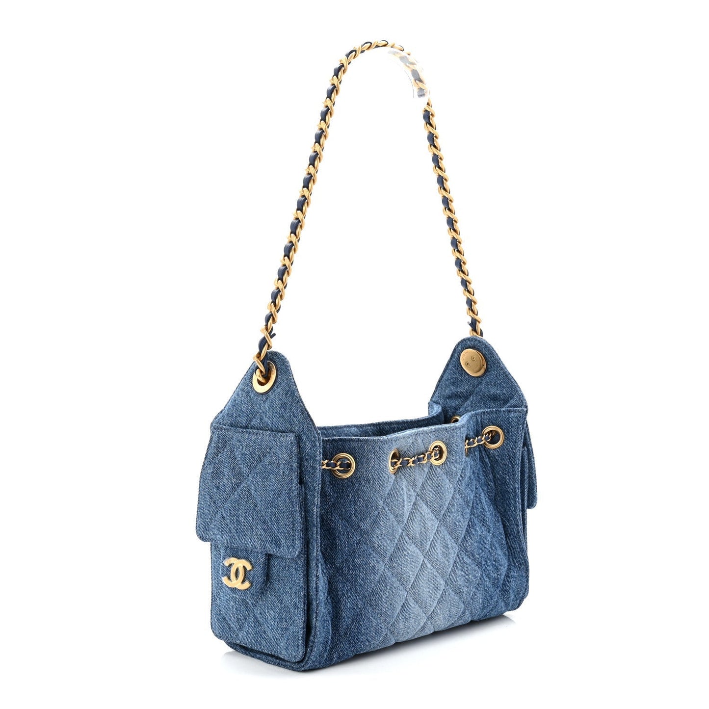 Chanel Washed Denim Quilted Mini 25 Handbag Blue