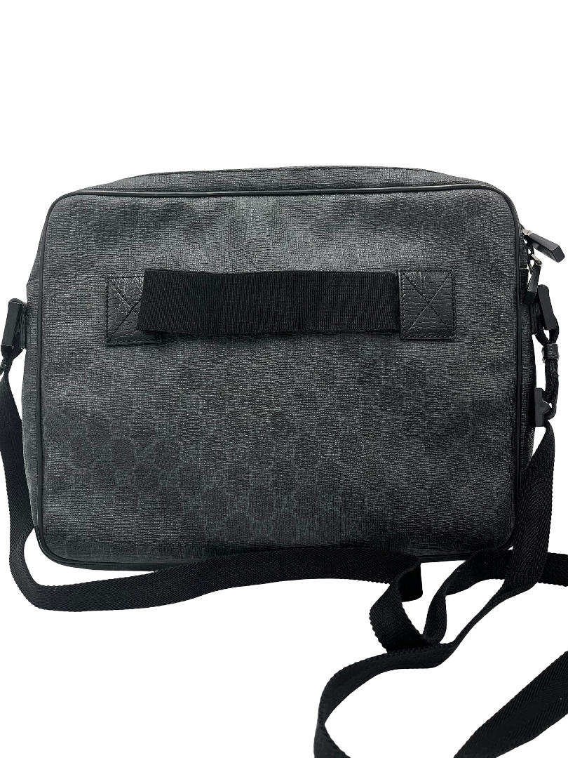Gucci Gg Supreme Shoulder Bag Canvas Black Leather Shoulder Bag Bag