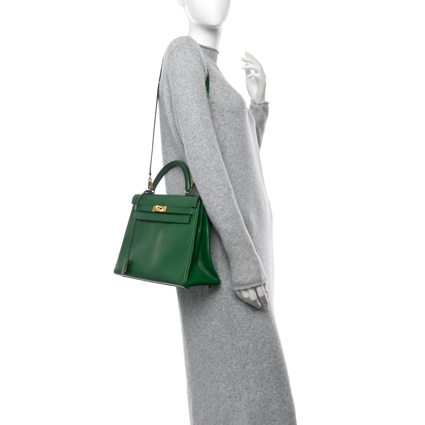Hermes Courchevel Kelly Retourne Vert Bengale Handbag Travel Bag