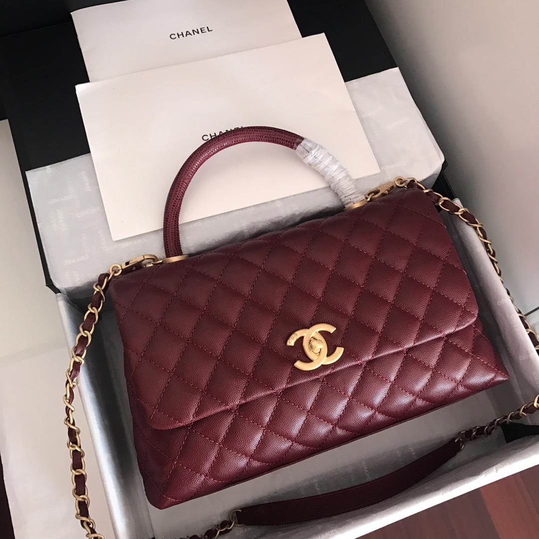Chlhandbag With Top Handle Dark For Women Red Travel Bag