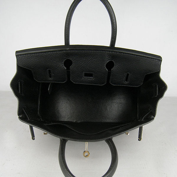 Hermes Luxury Birkin Cm Handbag Golden Black Travel Bag