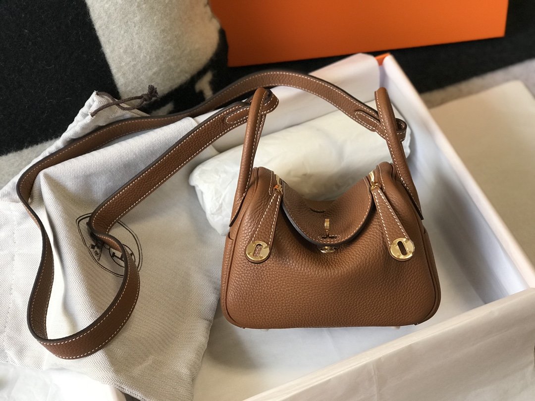 Top Quality Lindy For Women Toned Hardware Brown Gold Travel Bag