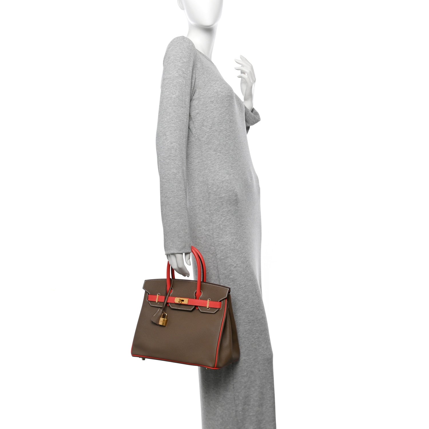 Hermes Epsom Horseshoe Birkin Etoupe Rose Jaipur Handbag Shoes