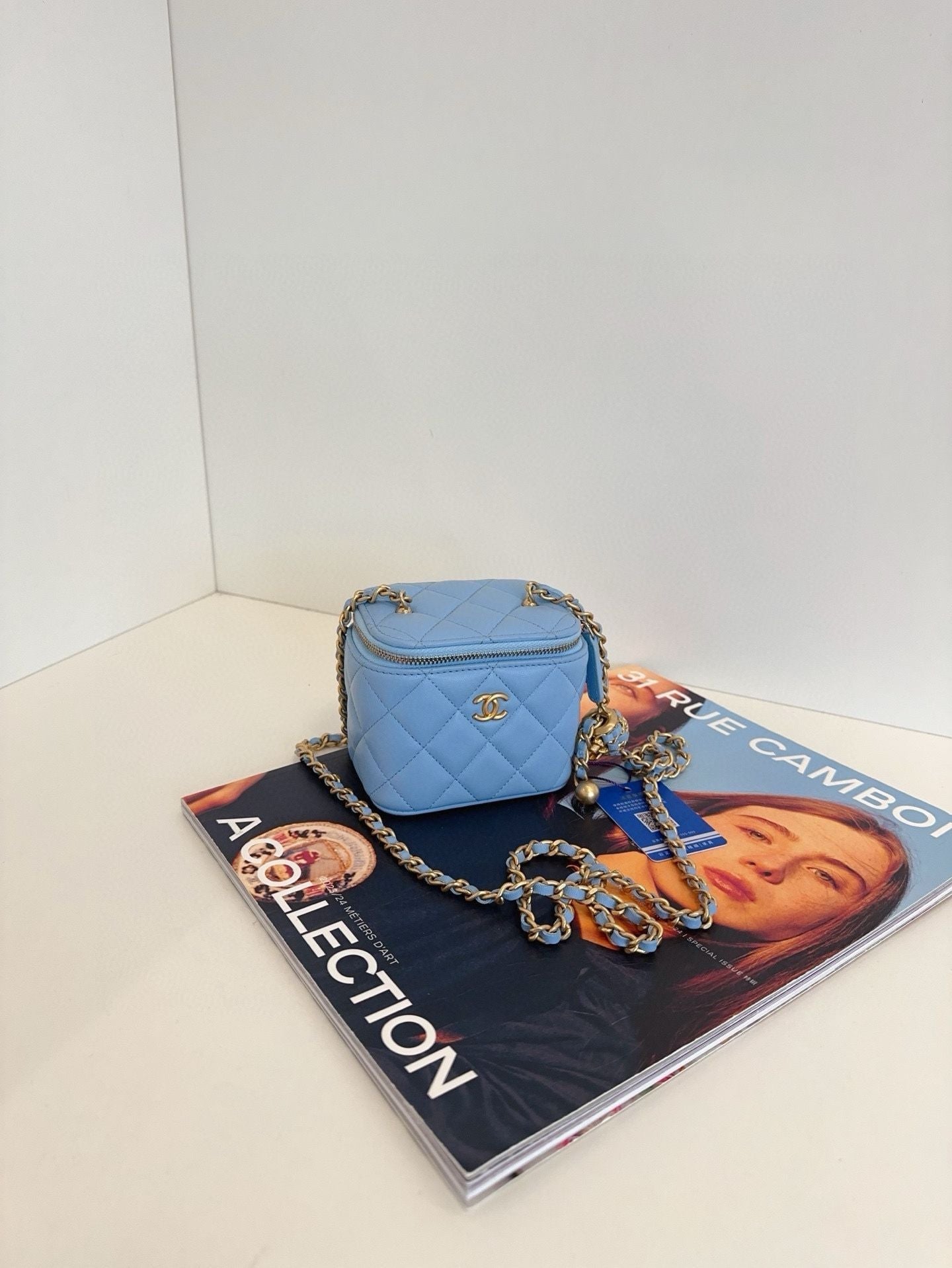 Chanel vanity case bag **.cm blue