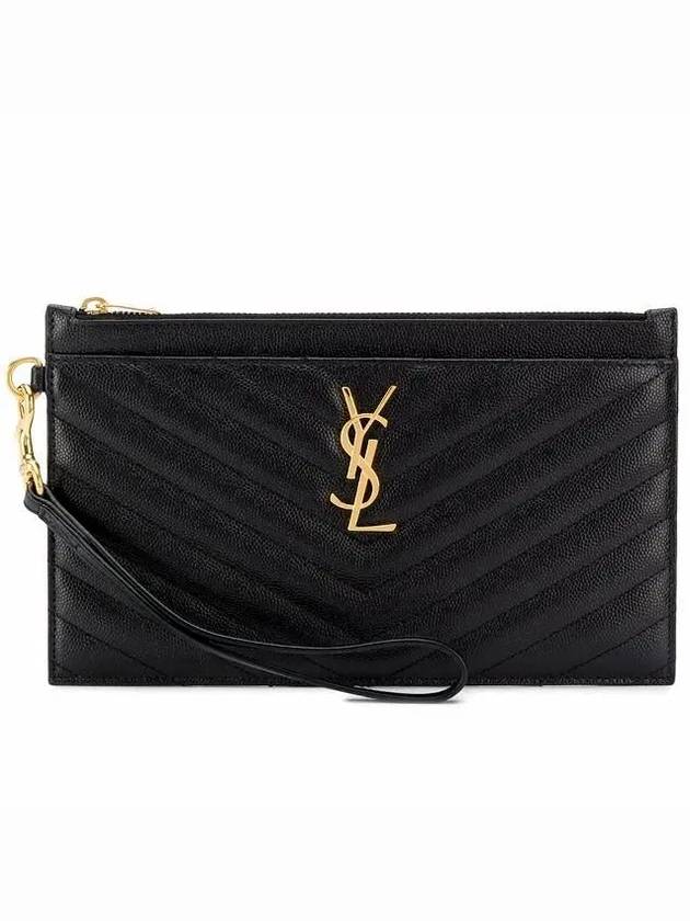 YSL Saint Laurent Saint Laurent Trending Cassandre Zipped Clutch Bag Matelasse Black