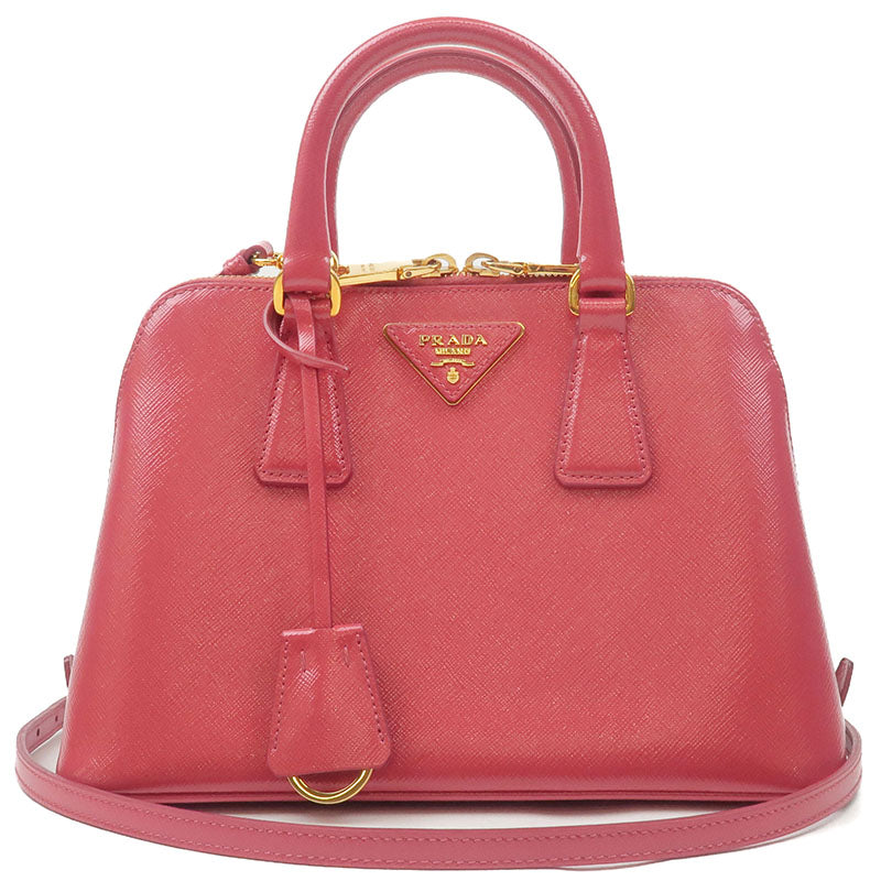 Prada Prada Saffiano Vernis 2Way Hand Bag Peonia Pink Travel Bag
