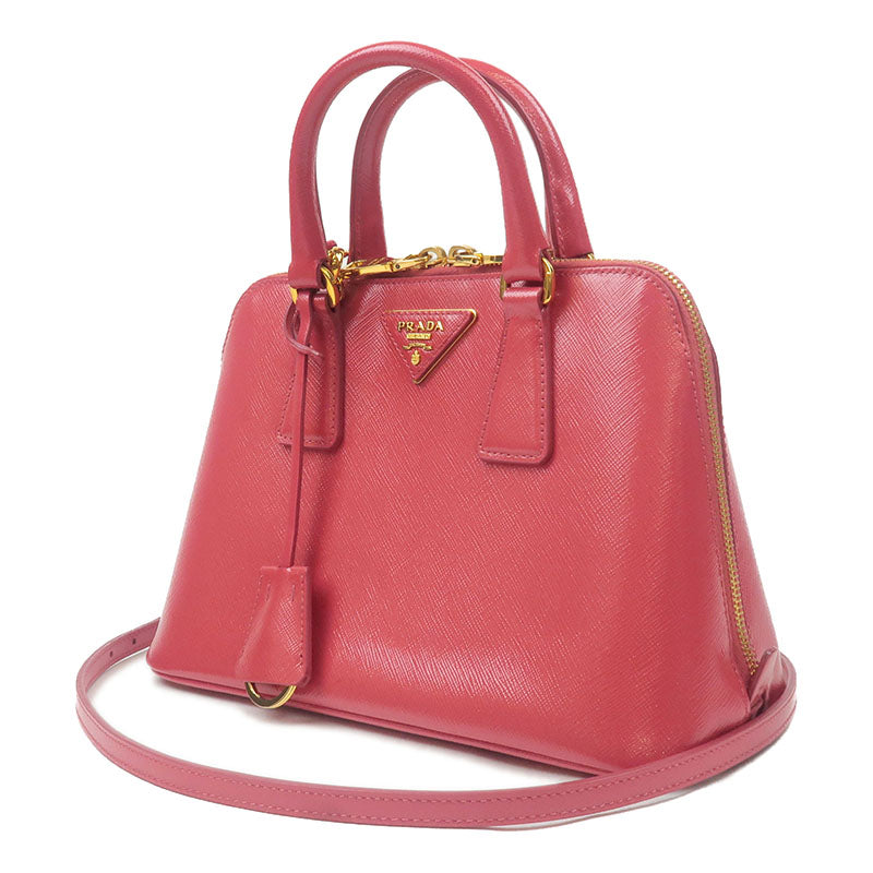 Prada Prada Saffiano Vernis 2Way Hand Bag Peonia Pink Travel Bag