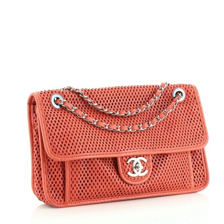 Chanel LAMBSKIN UP AIR FLAP Red Leather Shoulder Bag