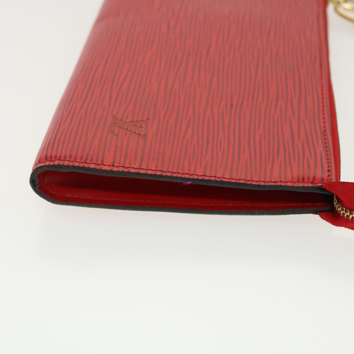 LOUIS VUITTON Epi Pochette Accessoires Pouch Red M52947 LV 40020