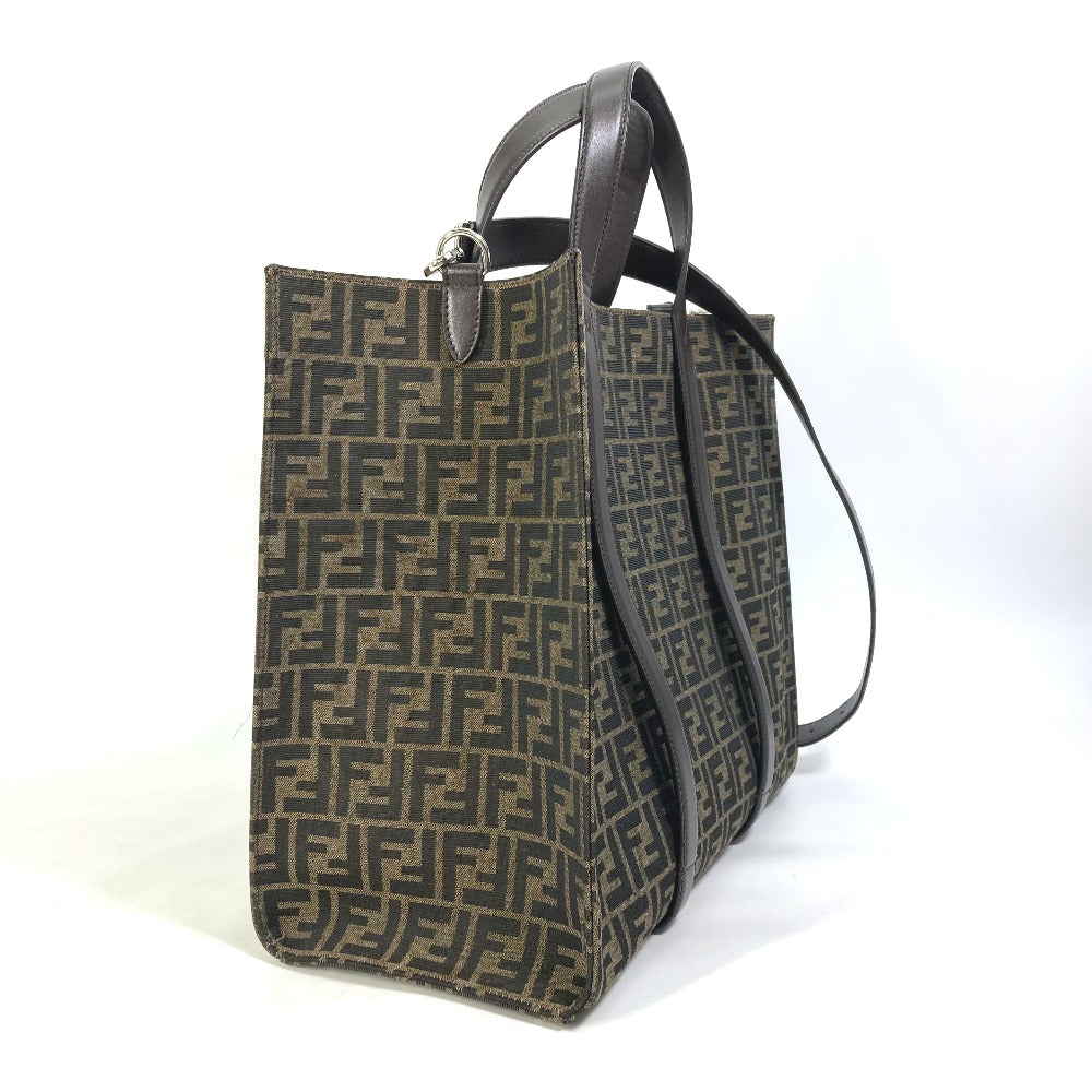 Fendi Tote Bag 7Va390 Crossbody Zucca Shopping Bag Mens Leather Canvas Brown Crossbody Bag