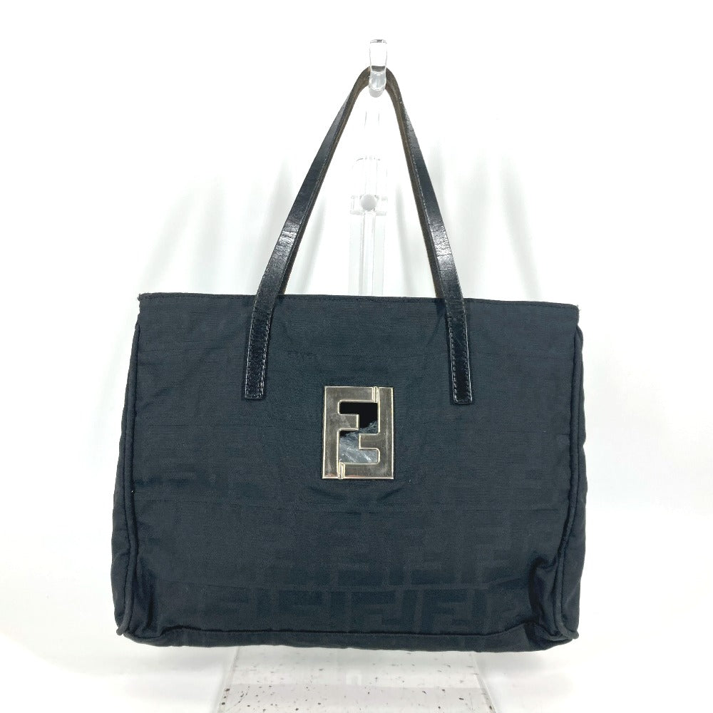 Fendi Tote Bag Zucca Women Leather Nylon Black