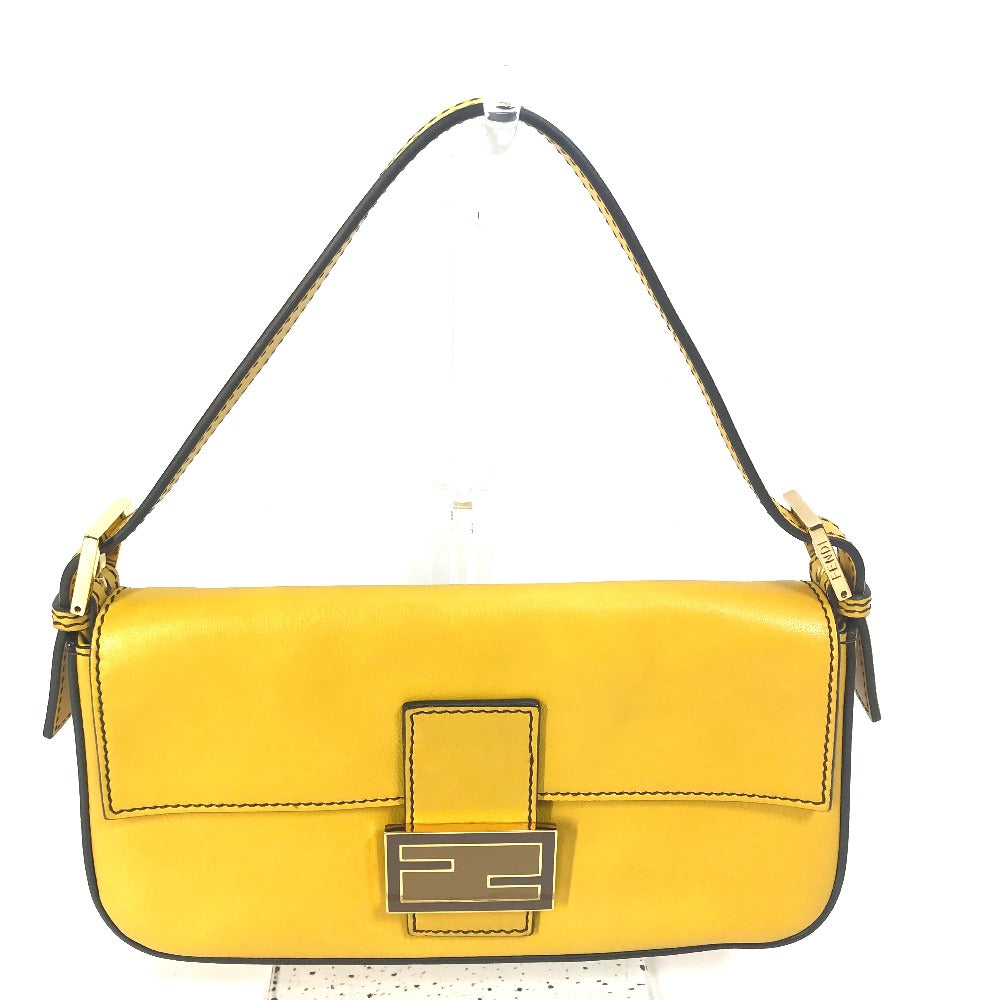 Fendi Handbag 8Br600 Ff Mamma Women Leather Yellow Bucket Bucket Bag