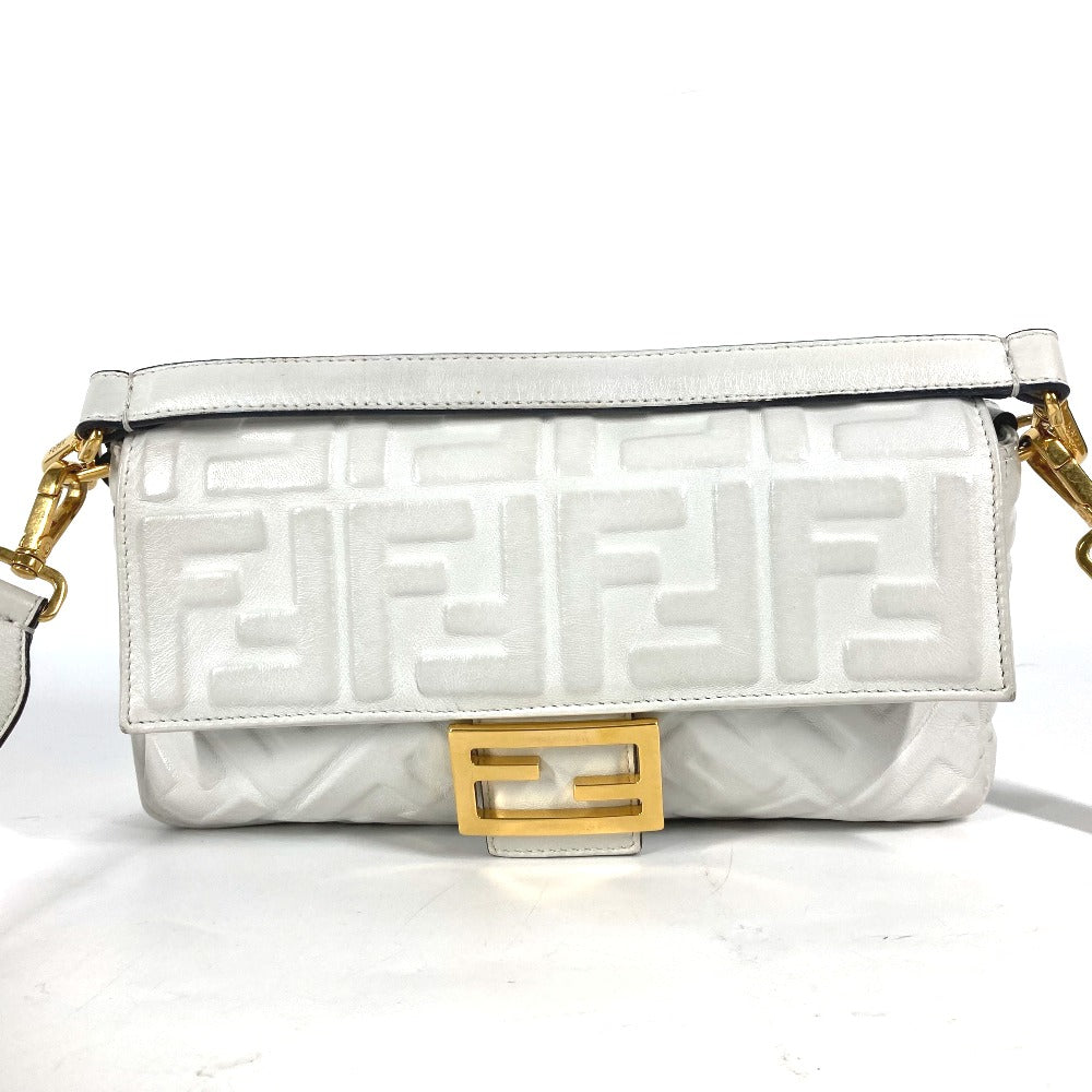 Fendi Shoulder Bag 8Br600 Zucca Mamma Women Leather White Bucket