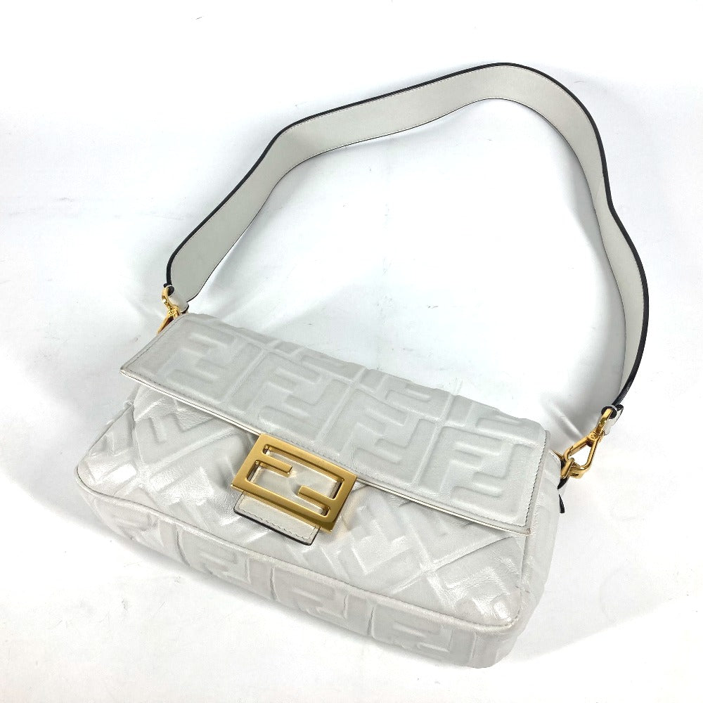 Fendi Shoulder Bag 8Br600 Zucca Mamma Women Leather White Bucket