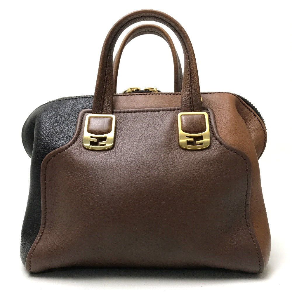 Fendi Handbag 8Bl117 Chameleon Women Leather Brown Travel Bag
