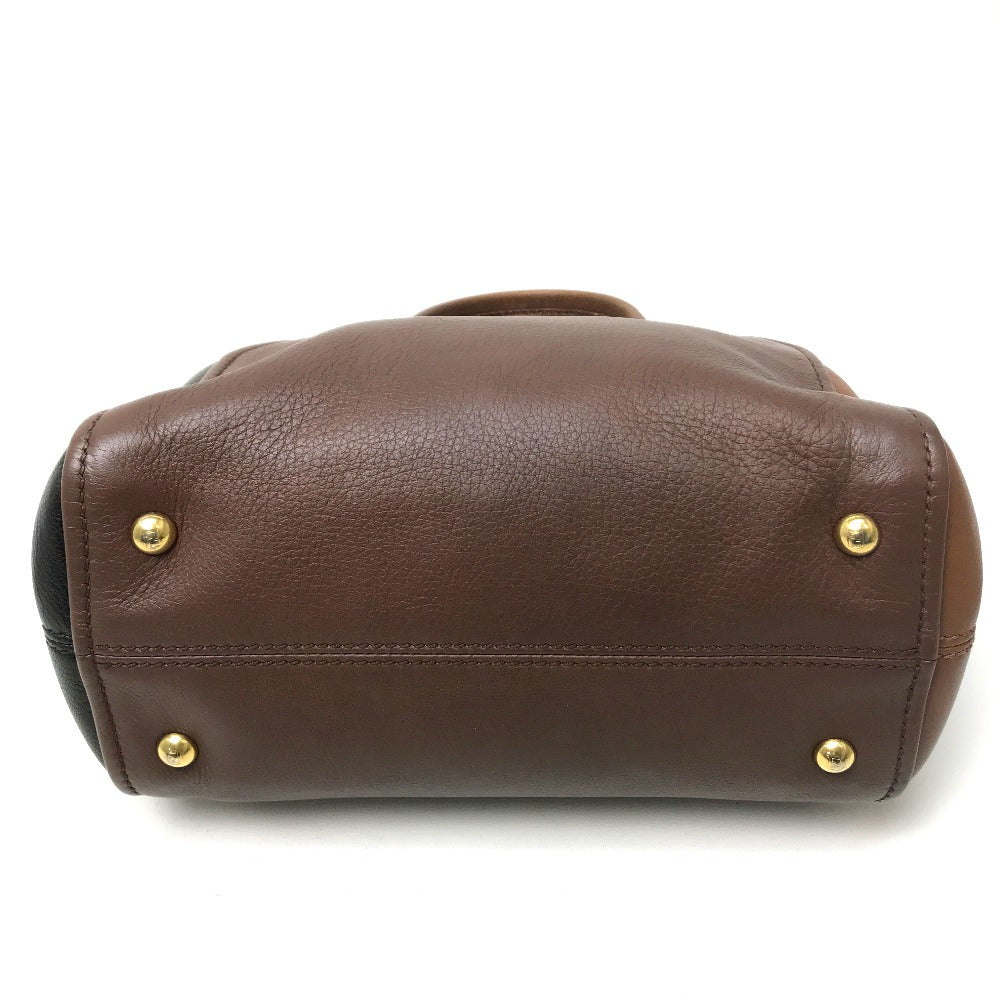 Fendi Handbag 8Bl117 Chameleon Women Leather Brown Travel Bag