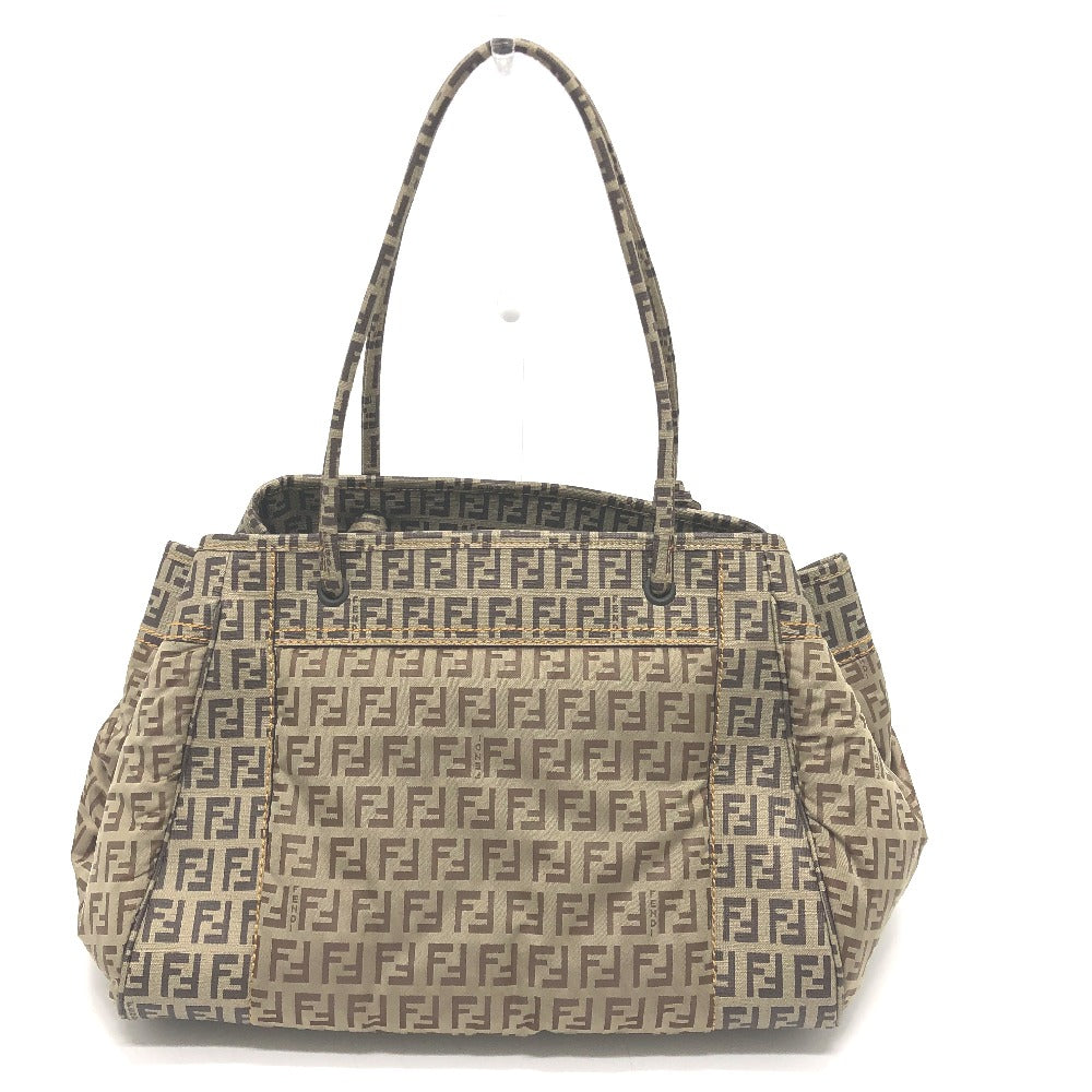 Fendi Handbag 8Bn174 Pvc Zucchino Nylon Beige Travel Bag