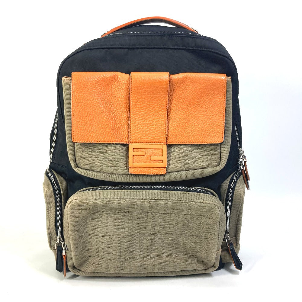 Fendi Backpack 7Vz048 Backpack Zucca Multi Mens Canvas Nylon Black