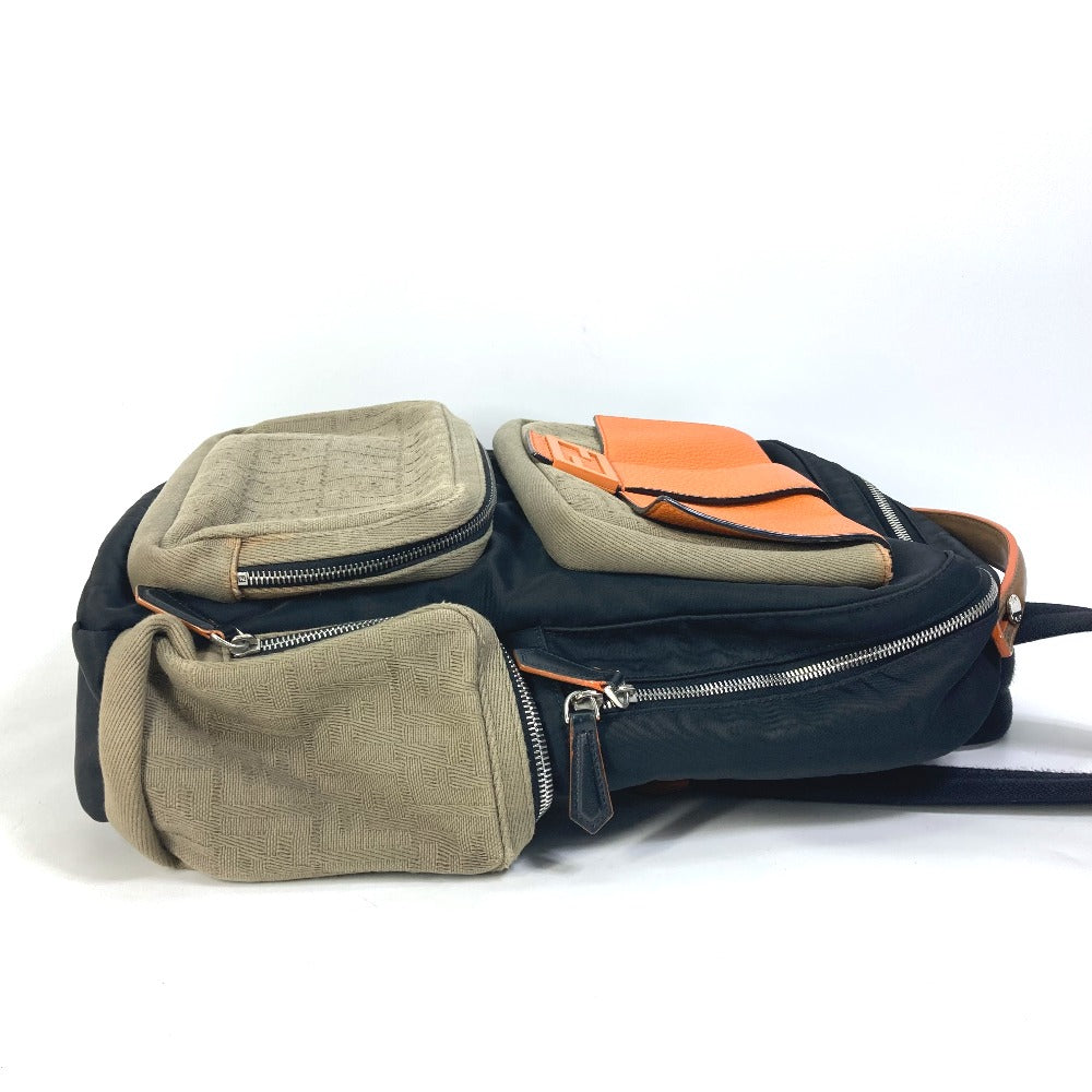 Fendi Backpack 7Vz048 Backpack Zucca Multi Mens Canvas Nylon Black