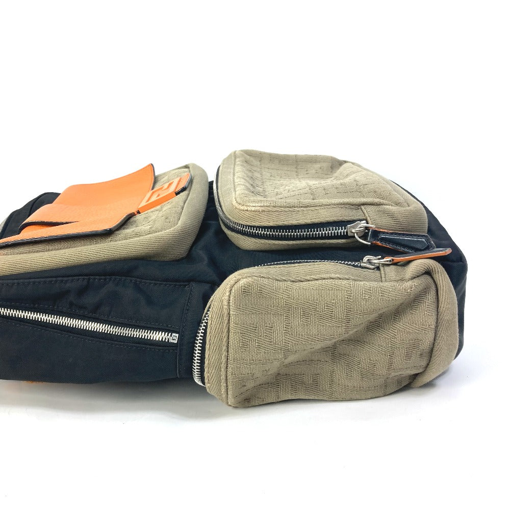 Fendi Backpack 7Vz048 Backpack Zucca Multi Mens Canvas Nylon Black