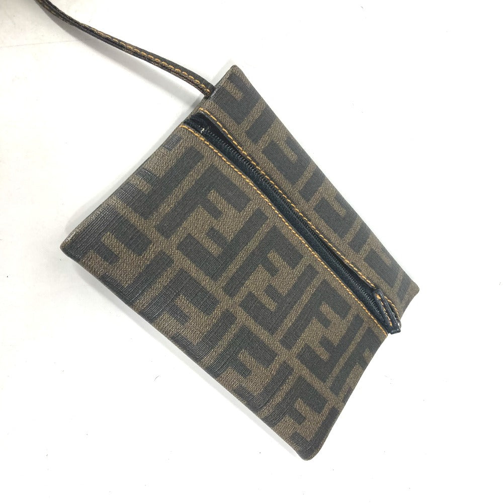 Fendi Shoulder Bag Coated Mesh Bag Beach Bag Zucca Leather Brown