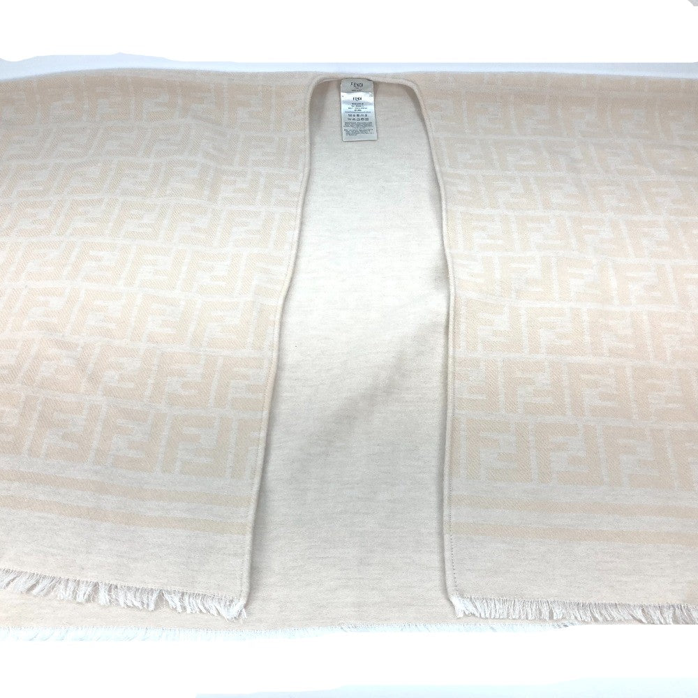 Fendi Poncho Wool Silk Outerwear Haori Apparel Zucca Women Beige Travel Bag