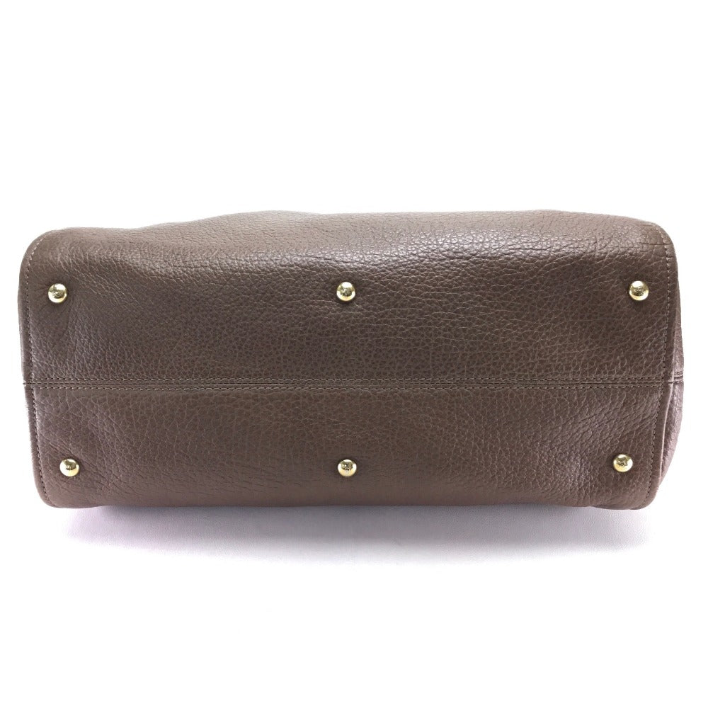 Fendi Handbag 8Bl110 Men Women Chameleon Unisex Unisex Leather Brown Travel Bag