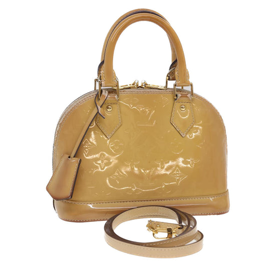 LOUIS VUITTON Monogram Vernis Alma BB Hand Bag Beige Dunne M90175 LV 40127