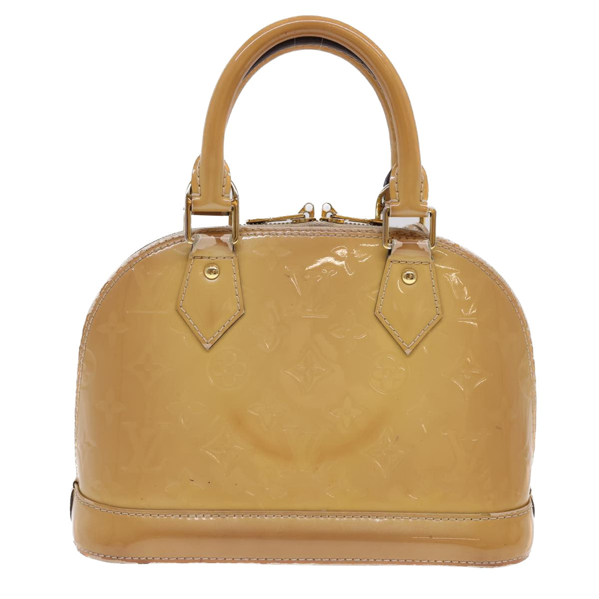 LOUIS VUITTON Monogram Vernis Alma BB Hand Bag Beige Dunne M90175 LV 40127