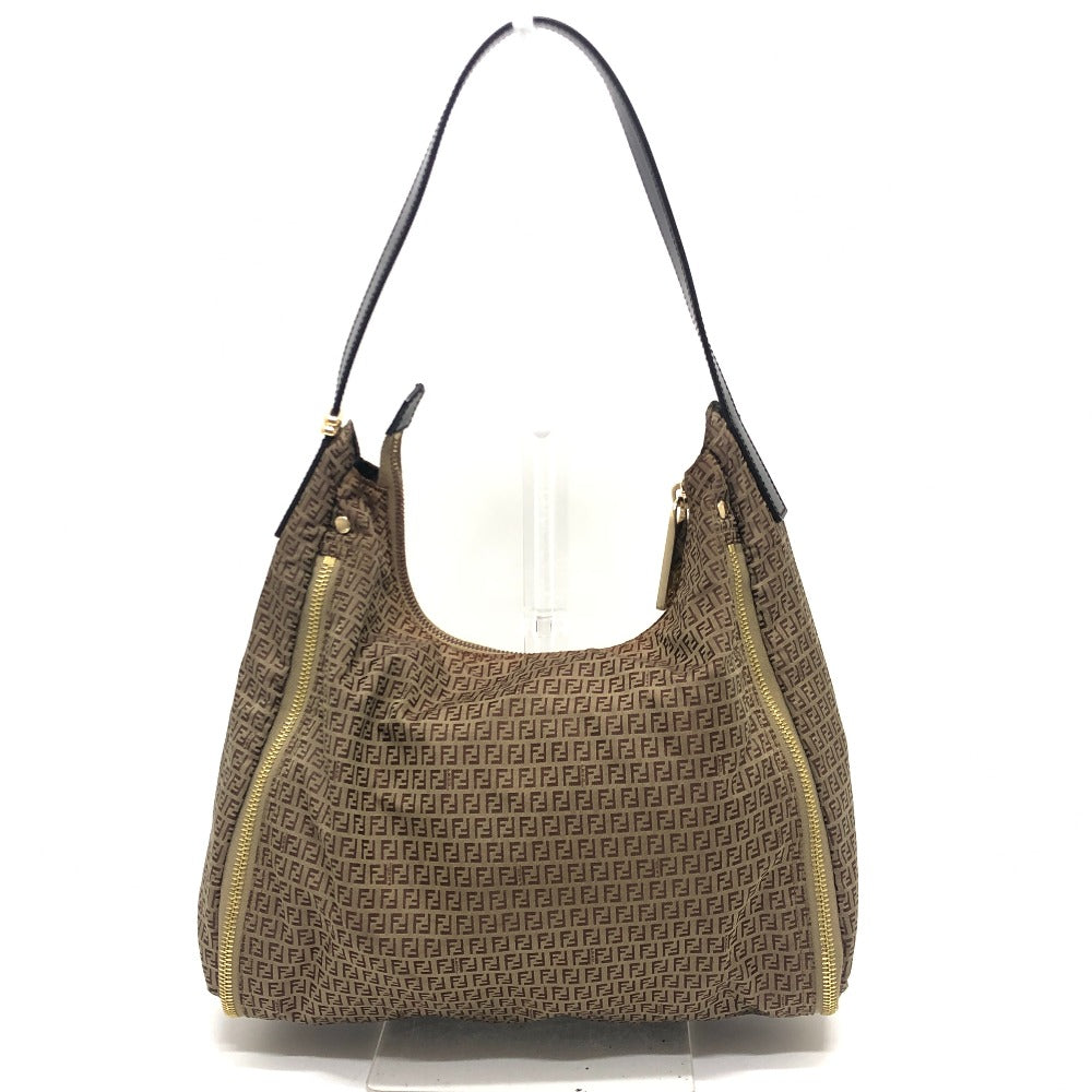 Fendi Shoulder Bag 8Br633 Zucca Pattern Canvas Beige