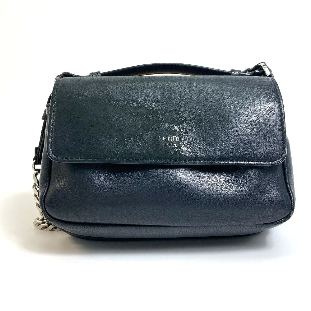 Fendi Shoulder Bag 8M0371 Pochette Crossbody Double Baguette Women Leather Black Micro
