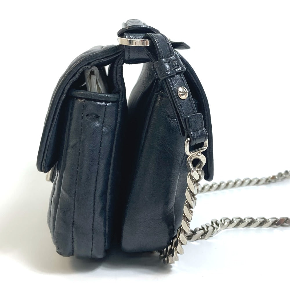 Fendi Shoulder Bag 8M0371 Pochette Crossbody Double Baguette Women Leather Black Micro