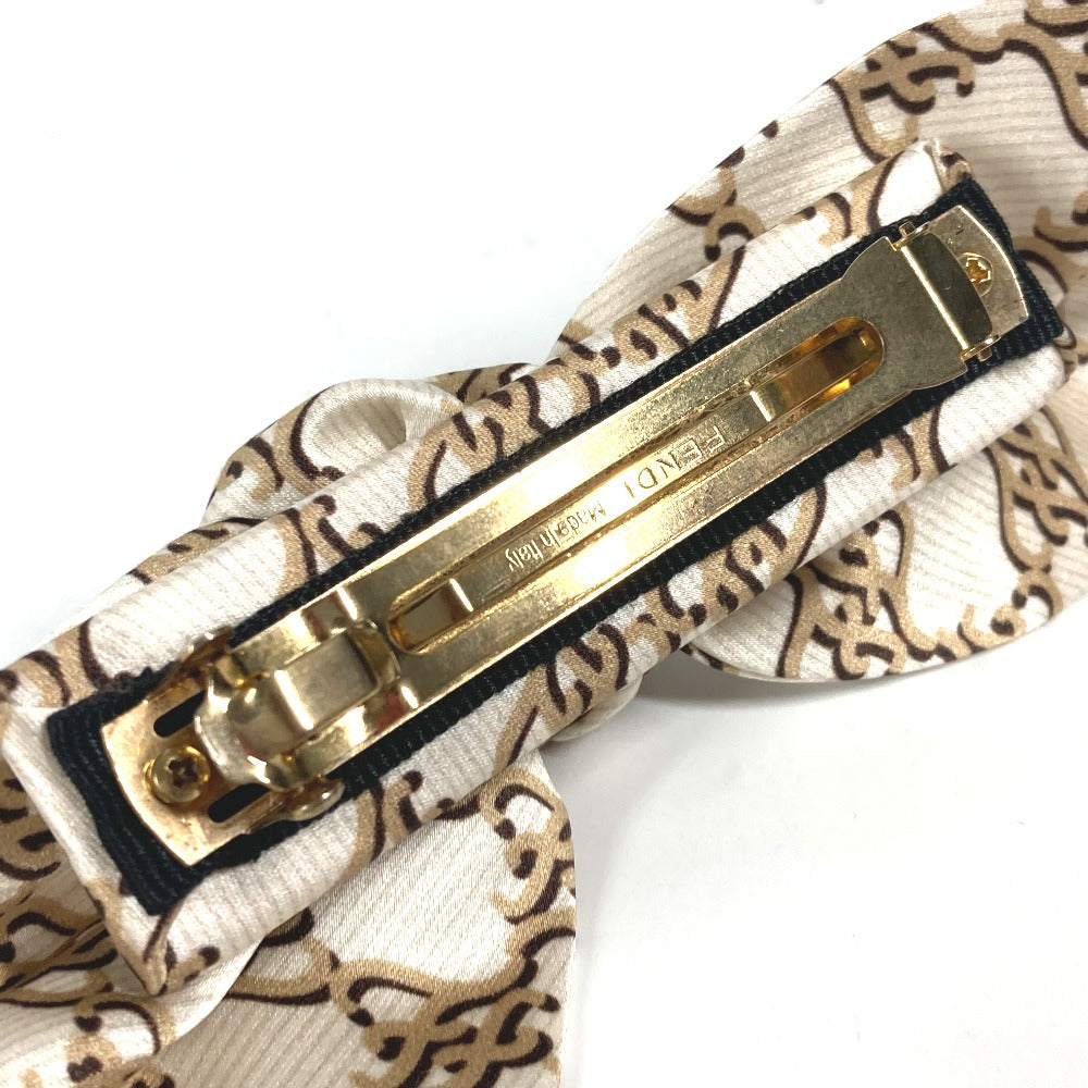Fendi Valletta Silk Ribbon Women Handbag Beige Logo Travel Bag