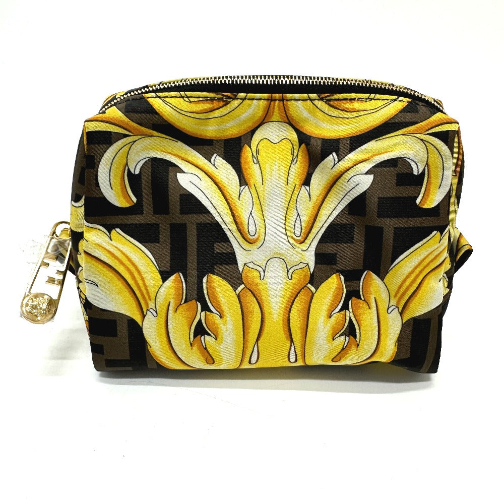 Fendi Pouch 8N0172 Versace Versace Collaboration Fendace Fendace Women Nylon Brown Travel Bag