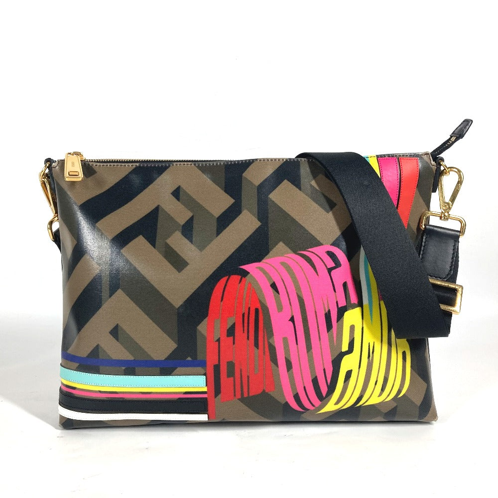 Fendi Shoulder Bag 7Va470 Pvc Women Brown Multicolor Logo