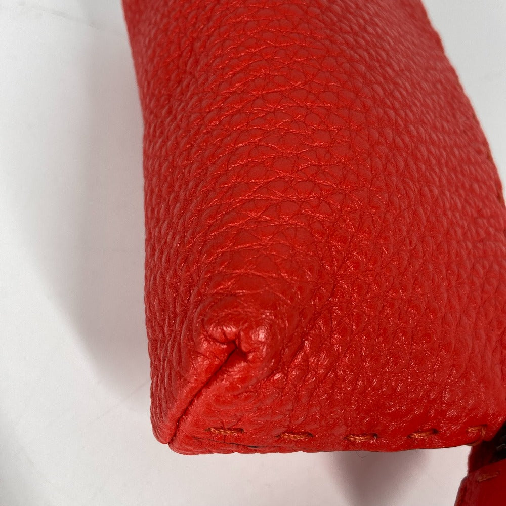 Fendi Pouch 8N0115 Celeria Women Handbag Leather Red Travel Bag