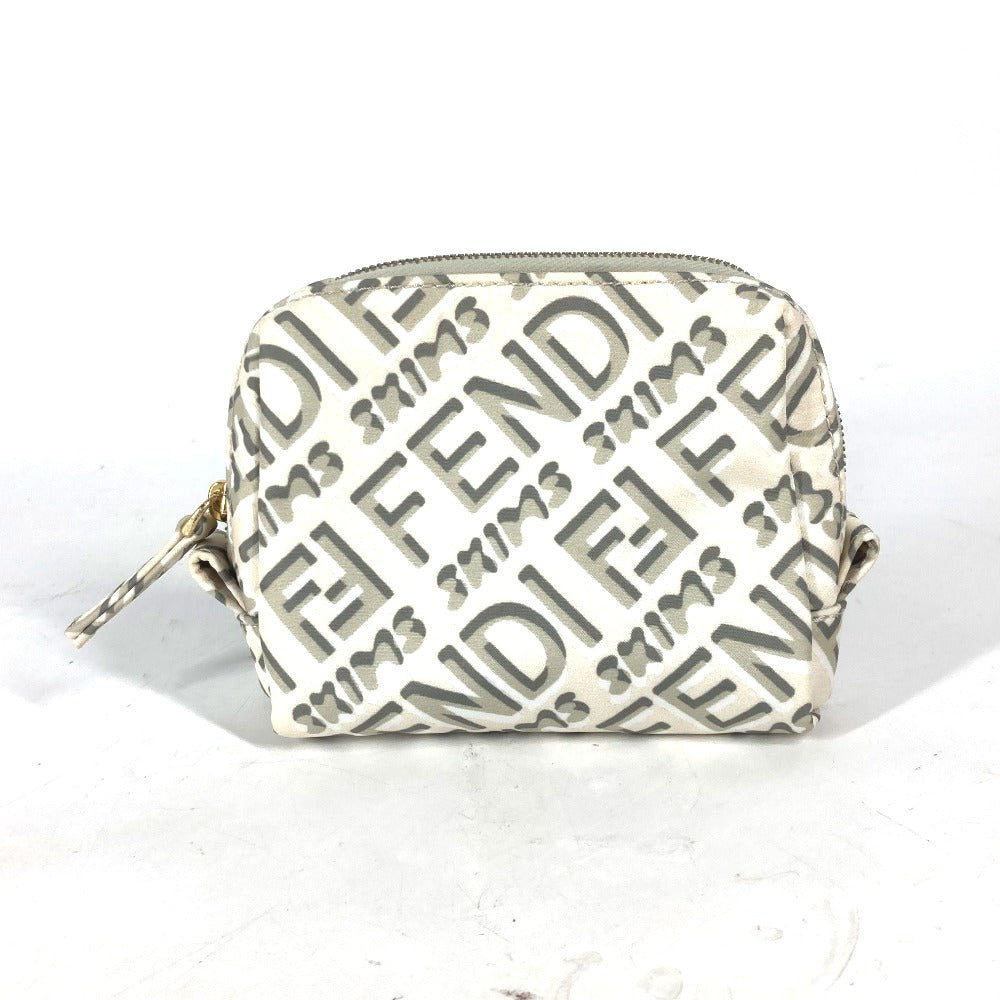 Fendi Pouch 8N0179 Skims Collaboration Skims Women Handbag Nylon White Logo Travel Bag