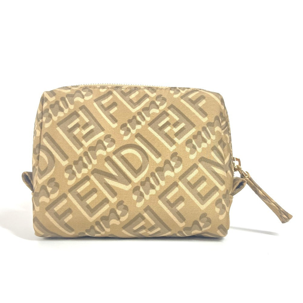 Fendi Pouch 8N0179 Skims Collaboration Women Handbag Nylon Beige Logo Travel Bag