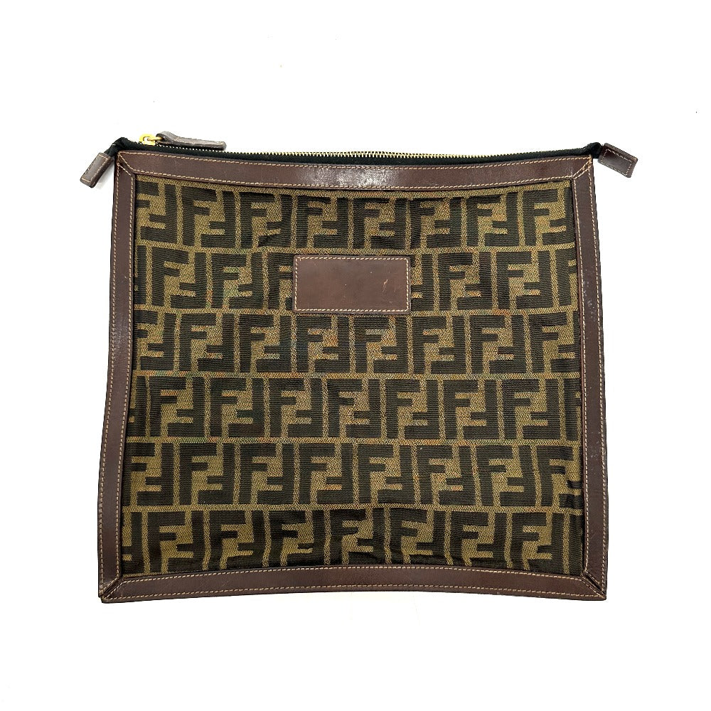 Fendi Business Bag Zucca Pattern Canvas Brown Travel Bag